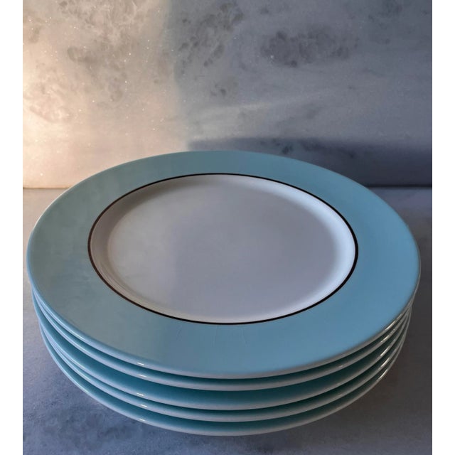 Late 20th Century Set of 5 Pagnossin Ironstone Audrey Pattern Dinner Plates For Sale - Image 5 of 10