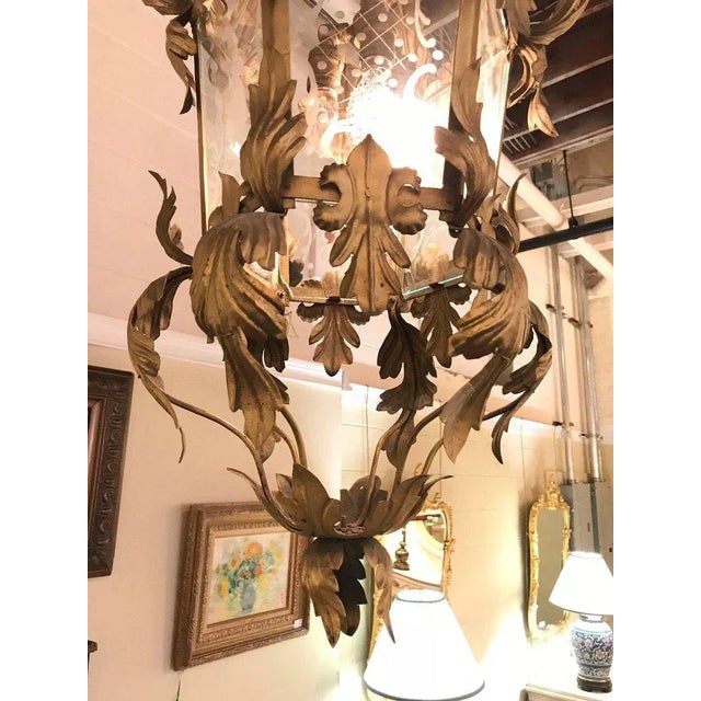Transparent Georgian Style Chandelier With a Globe Centre Matching Chain and Canopy For Sale - Image 8 of 10