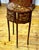 French French-Style Demilune Side Table – Three Small Drawers With Floral Marquetry & Gilded Details For Sale - Image 3 of 4