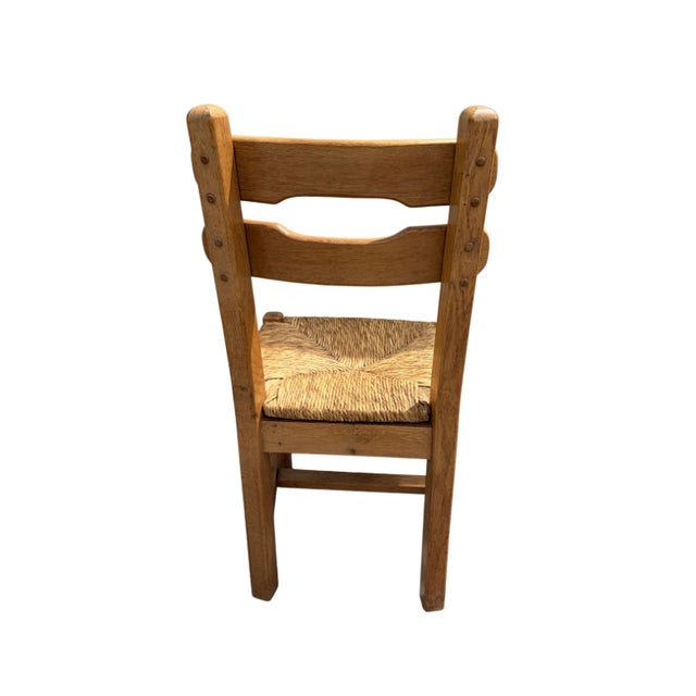 Rare Set of 8 Vintage Brutalist Dining Chairs, in the Style of DePuydt For Sale - Image 4 of 4
