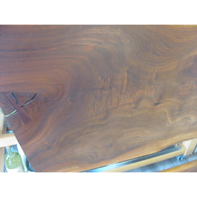 Brown George Nakashima Twin Headboard Walnut Live Edge Circa 1970 Excellent For Sale - Image 8 of 15