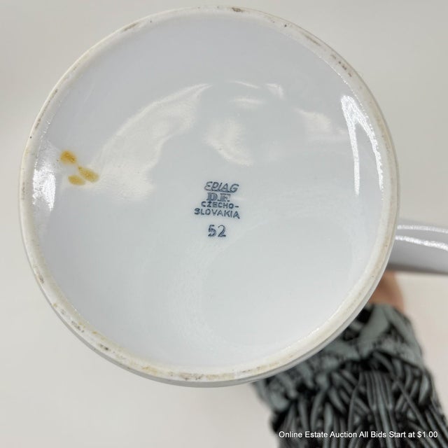 Vintage Epiag Royal Czechoslovakia Porcelain Coffee Pot Floral Bouquet For Sale - Image 11 of 11