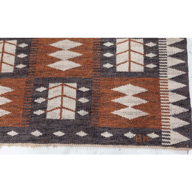 Doris Leslie Blau Vintage Swedish Flat Woven Rug by Berit Koenig For Sale In New York - Image 6 of 9