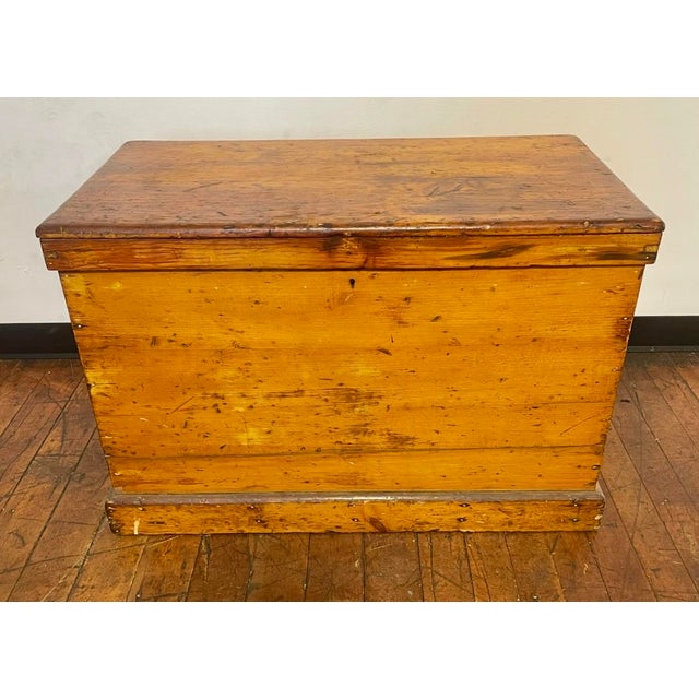 Antique Pine Ice Box Refrigerator Chest or Blanket Box For Sale - Image 10 of 11