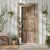 Vintage Carved Wood Doors – Natural Wood Floral Barn Doors, Rustic 96x36 For Sale - Image 4 of 4