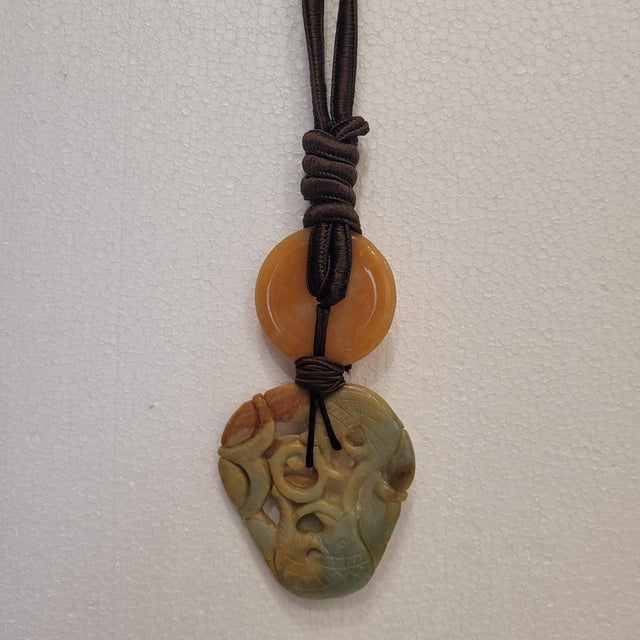 Chinese Jade, Agate and Silk Necklace For Sale - Image 9 of 18