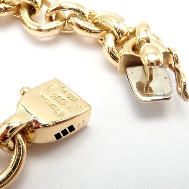 Authentic Cartier Yellow Gold Love Trinity Double C Charm Link Bracelet 1995 For Sale In Philadelphia - Image 6 of 13