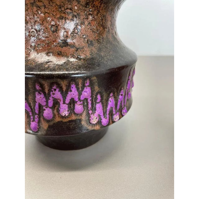 Ceramic WGP Pink Orange Ceramic Fat Lava Vases from Scheurich, Germany, 1970s, Set of 2 For Sale - Image 7 of 18
