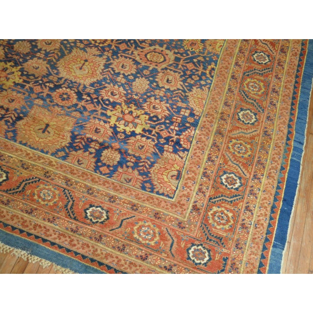 Blue Antique Persian Bakshaish Oversize Rug For Sale - Image 4 of 6