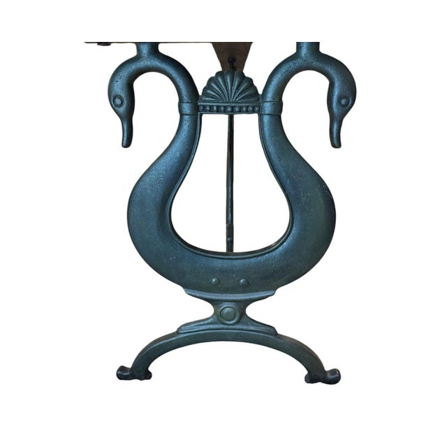 Wood 1920’s Art Deco France Swan Table, Cast Iron Base and Walnut Top For Sale - Image 7 of 7