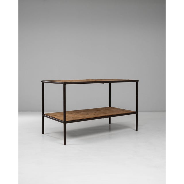 20th Century French Industrial Wooden Table On Metal Base For Sale - Image 18 of 18