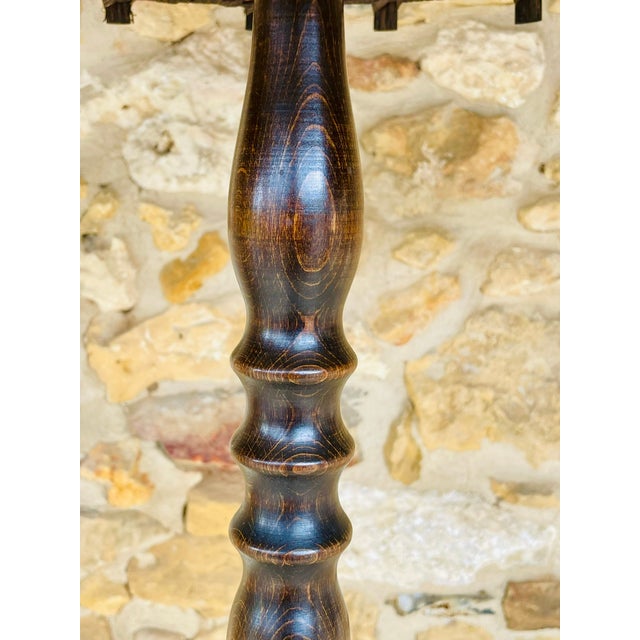 Vintage Turned Wood Floor Lamp, 1950s For Sale - Image 4 of 18