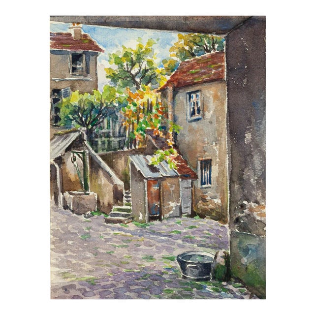 Countryside - Watercolor by French Master - Mid 20th Century Mid 20th Century For Sale