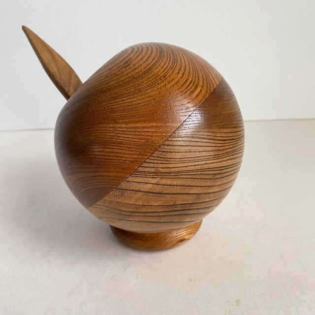 1960s Mid Century Danish Modern Style Orb Nut Bowl With Serving Spoon Chrissy Japan For Sale - Image 5 of 13