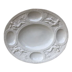 Circa 1856 White Victorian Majolica Mythological Platter Minton