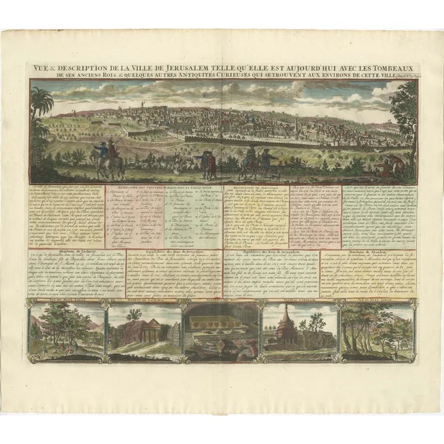 Birds-Eye View of Jerusalem with Historical Tombs and Key Landmarks, 1720 For Sale