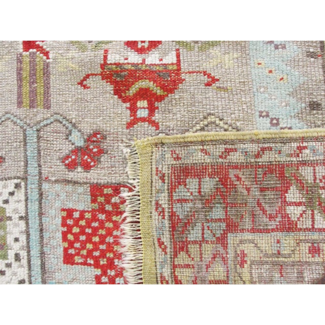 Tribal Antique Turkish Ghiordes Oushak Rug For Sale - Image 3 of 9