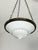 1940s Art Deco Pendant Lamp in Brass and Milk Glass, 1940s For Sale - Image 5 of 10