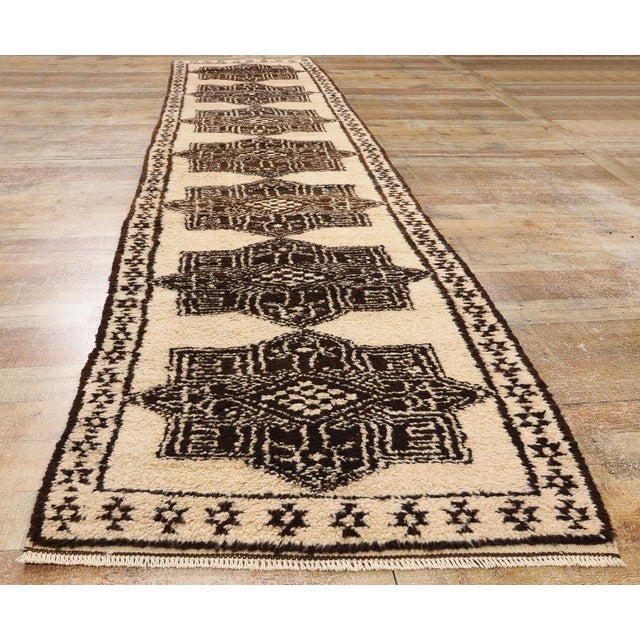 Beige Vintage Neutral Kurdish Rug Runner - 03'00 X 13'06 For Sale - Image 8 of 9