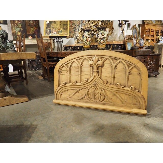 French Carved Oak Gothic Style Overdoor, Circa 1910 For Sale - Image 10 of 12