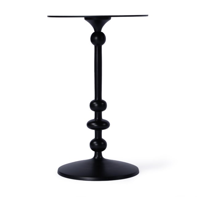 Spritely Home Accent Furniture Zora Outdoor 12 in. W Round Pedestal Base Side Table, Metal Outdoor Finish For Sale - Image 4 of 7