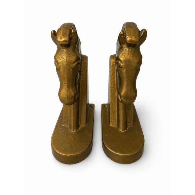 1960s Vintage German Brutalist Brass Horse Bookends, 1960s, Set of 2 For Sale - Image 5 of 9