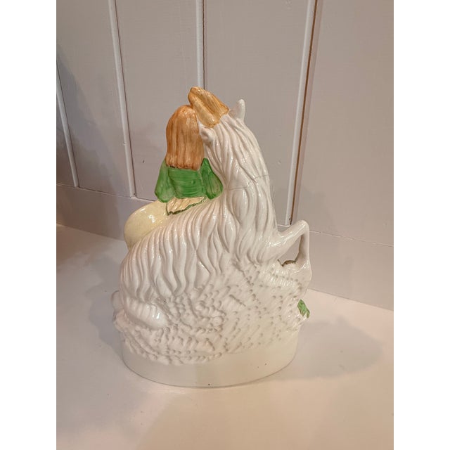 Staffordshire Vintage Mid-Century Sampson Smith "The Goatherds" Staffordshire Figurine - No. 6 For Sale - Image 4 of 8