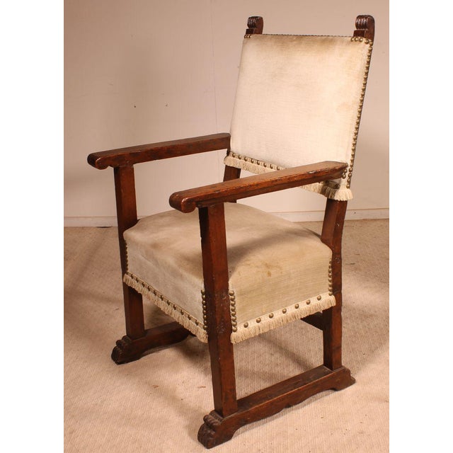 17th Century Spanish Walnut Armchair For Sale - Image 4 of 9
