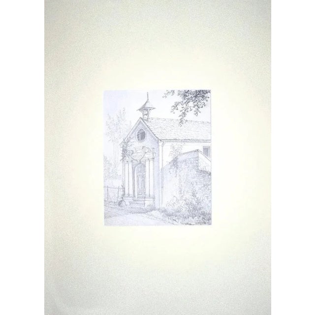 The Church is an original modern artwork realized by Andre Roland Brudieux Original drawing in pencil on paper. Hand-...