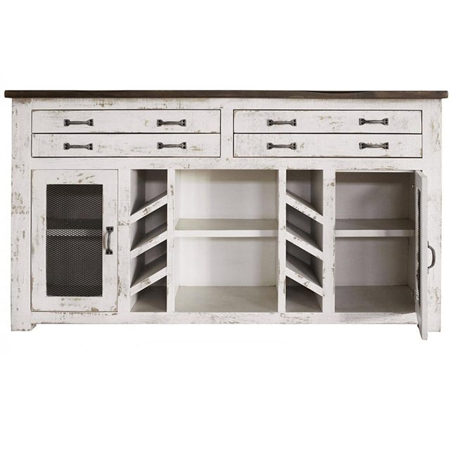 Wood Greenview Display & Store Sideboard With Wine Rack - 70" For Sale - Image 7 of 7