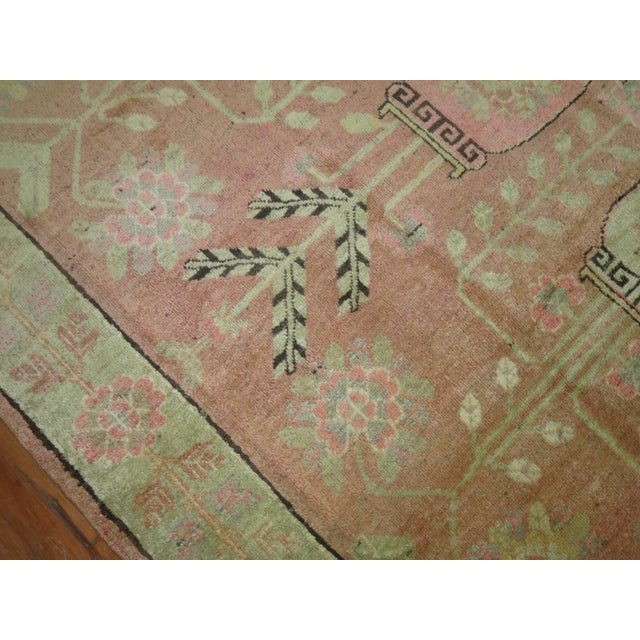 Late 20th Century Pink Samarkand Khotan Rug - 5'6" x 7'7" For Sale In New York - Image 6 of 6