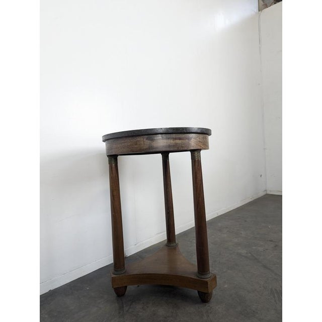 Empire Style Mahogany Side Table with Black Marble Top, in Very Good conditions.