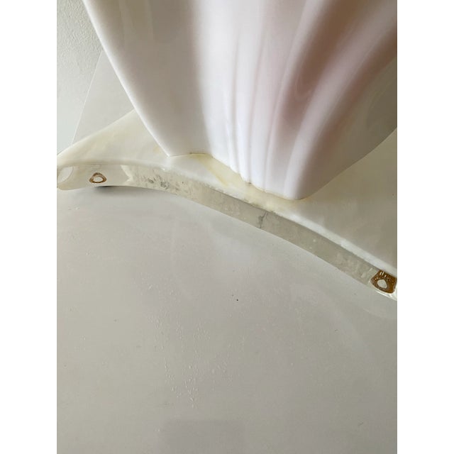 1980s Vintage Art Deco Rougier Style Shell Wing Table Lamp For Sale - Image 9 of 11