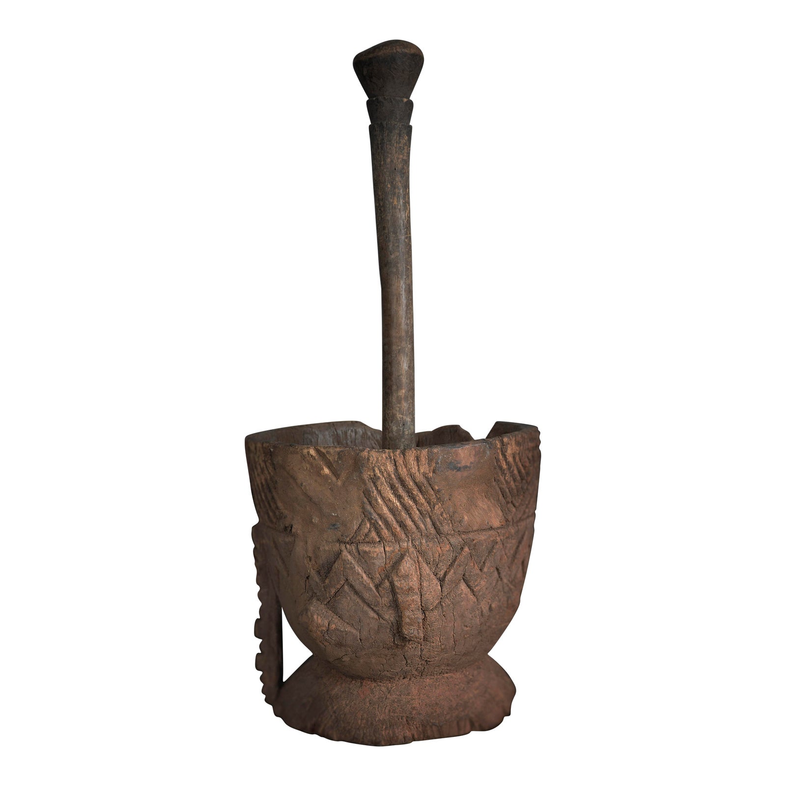 19th Century Nuba Tribe Mortar & Pestle, Nigeria Chairish