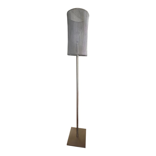 Custom Steel Mesh Floor Lamp – Tall Modern Industrial Cylinder Light For Sale