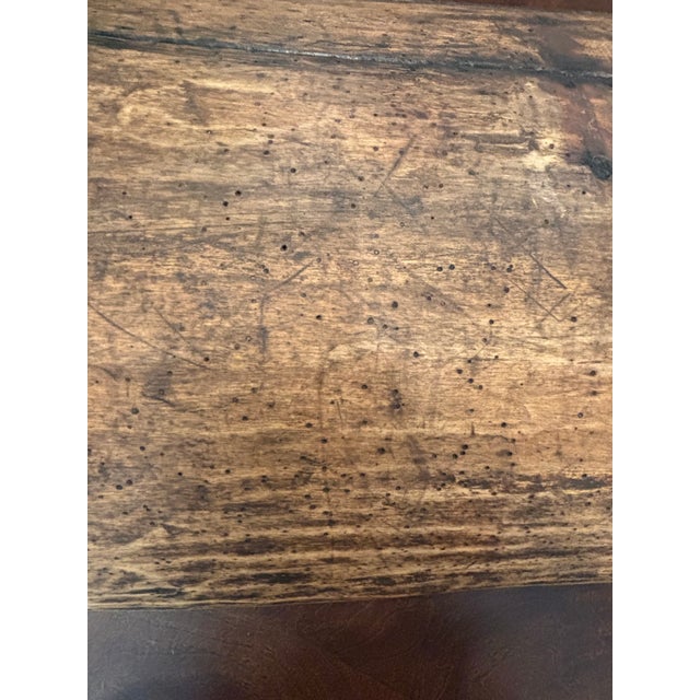 40-Inch Antique Mid-19th Century European Primitive Hand-Hewn Beech Wood Dough Bowl For Sale - Image 11 of 17