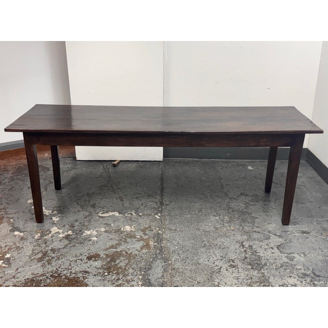 Farmhouse Rustic Wood Farmhouse Dining Table, Vintage For Sale - Image 3 of 12