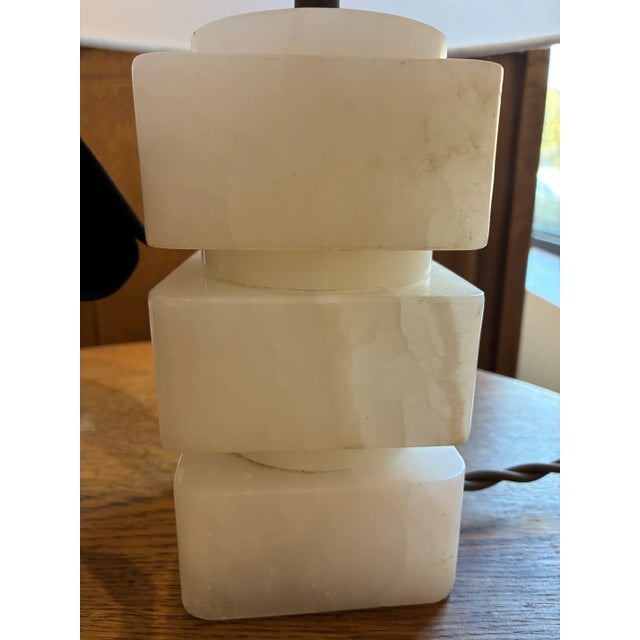 Small Vintage White Marble Lamp For Sale - Image 12 of 12