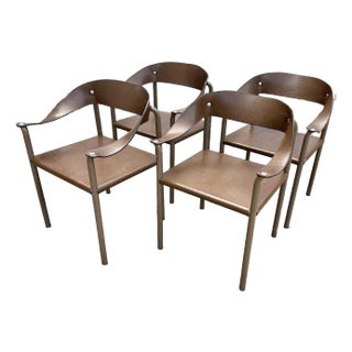 Set of Four Postmodern Leather “Rio”chairs Designed Y Pascal Mourgue for Artelano, France For Sale
