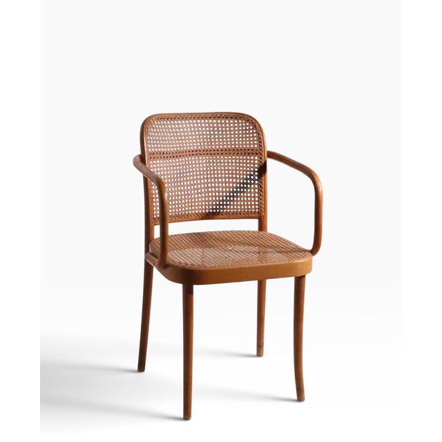 Iconic Josef Hoffmann design arm chair known as the Prague 811 chair, originally produced by Thonet, this example was made...