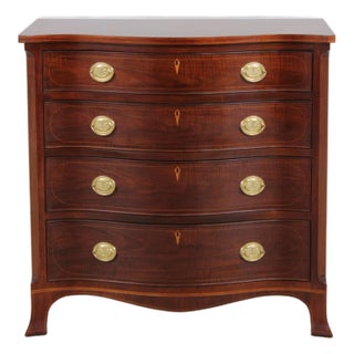 Baker Inlaid Walnut Colonial Williamsburg Virginia Chest For Sale
