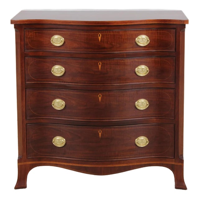 Baker Inlaid Walnut Colonial Williamsburg Virginia Chest For Sale
