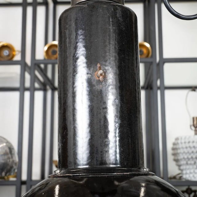 Industrial Style Enameled Pendant Fixture For Sale In New York - Image 6 of 11