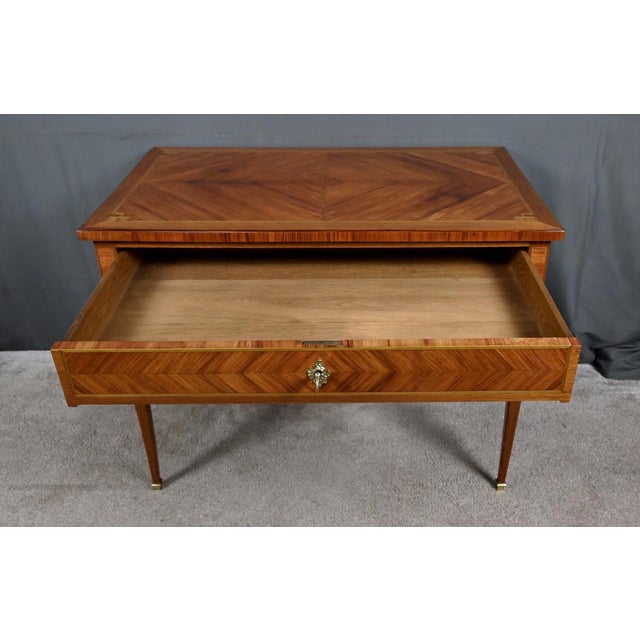Small Early 20th Century Louis XVI Marquetry Writing Table, 1890s For Sale - Image 5 of 18
