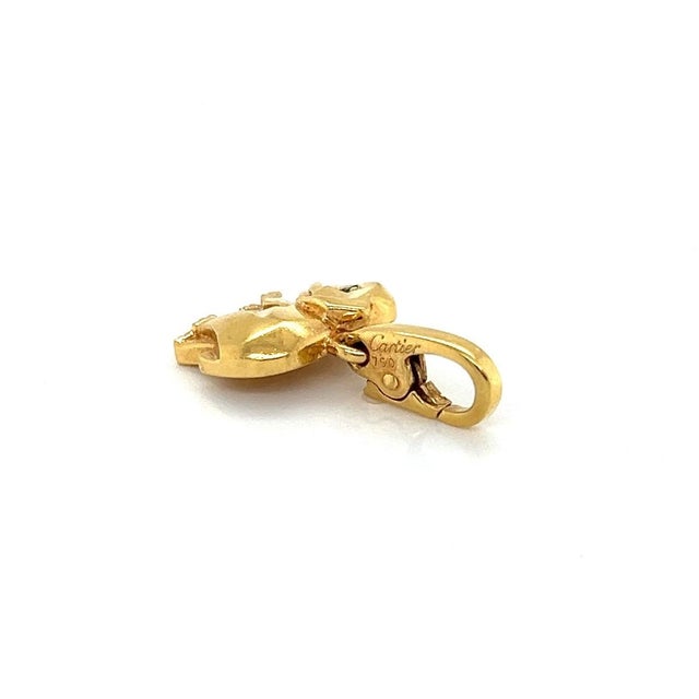 Mid 20th Century Mid 20th Century Cartier 18K Yellow Gold Emerald Elephant Charm Pendant For Sale - Image 5 of 8