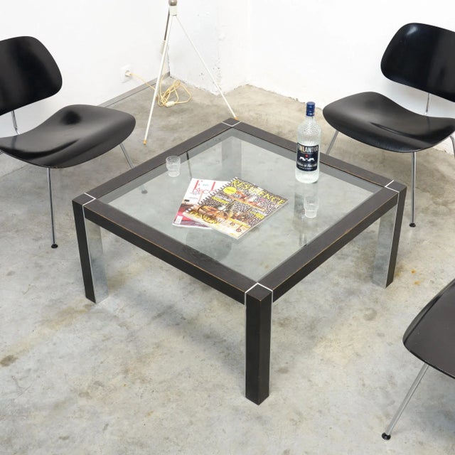 Minimalist Side Table in Chrome and Wood, 1970s For Sale - Image 9 of 18