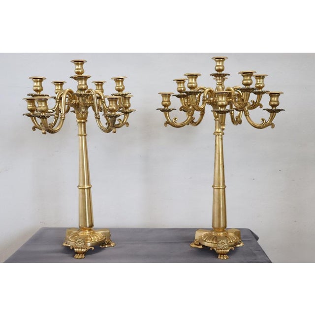 Antique Gilt Bronze Candelabras with 11 Lights, Late 19th Century, Set of 2 For Sale - Image 18 of 18
