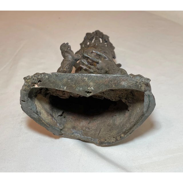 Antique 1600's Ming Dynasty Chinese Bodhisattva Guanyin Bronze Statue Sculpture For Sale - Image 14 of 16