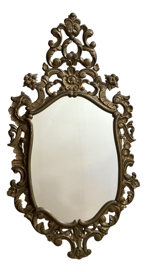 Vintage French Gilded Wood Mirror, 1950s