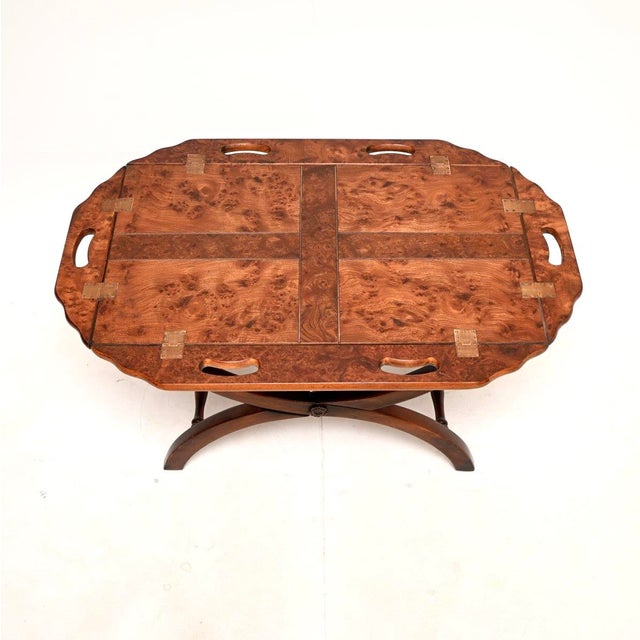 1930s Burr Elm Butler's Tray Top Coffee Table, 1930s For Sale - Image 5 of 11